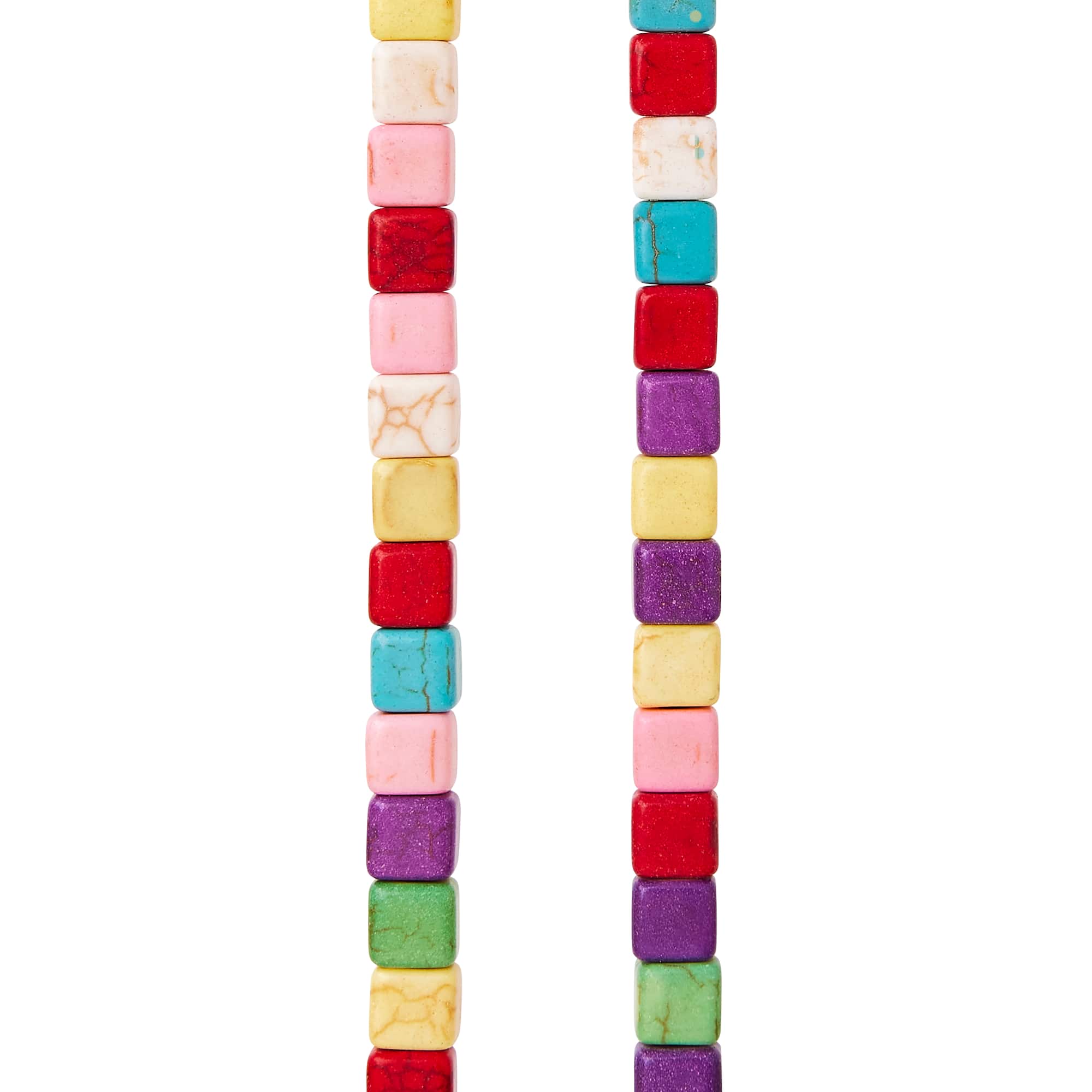 Multicolor Howlite Cube Beads by Bead Landing™, 5mm
